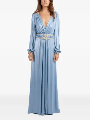 Декорированное платье макси с длинными рукавами