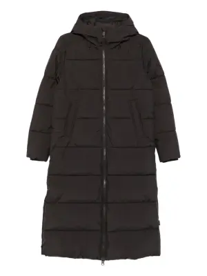 Стеганое пальто с капюшоном