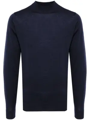 Джемпер тонкой вязки с высоким воротником