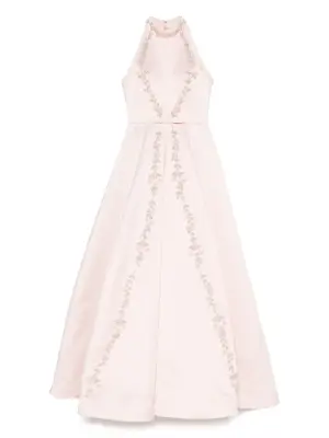 вечернее платье с цветочной вышивкой