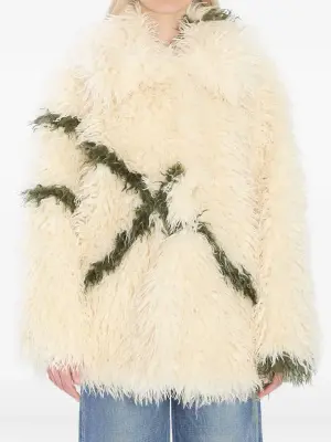 Пальто-кокон с эффектом меха