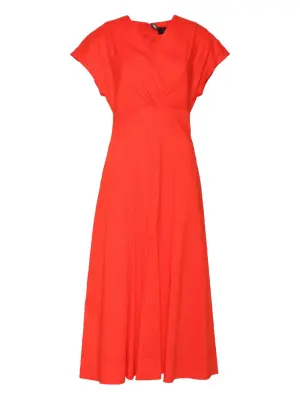 Поплиновое платье с V-образным вырезом