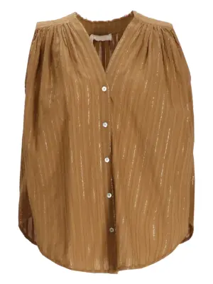 Блузка Iris в полоску с эффектом металлик