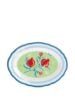 Овальное блюдо Mamma Mia с принтом из гранатов (34 см x 25 см)
