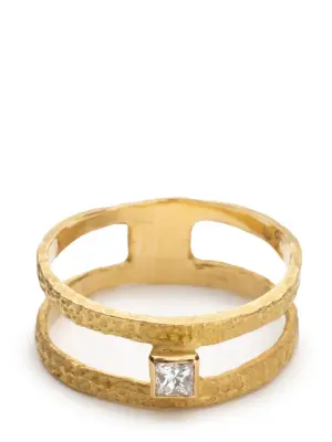 18kt yellow gold Drawn diamond ring