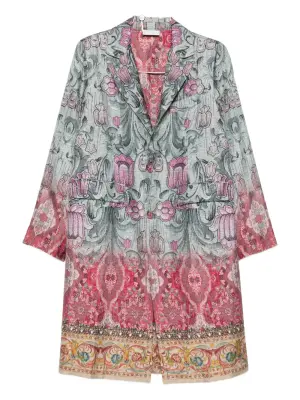 Декорированное пальто с цветочным узором