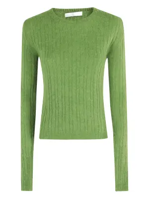 Свитер в рубчик с круглым вырезом