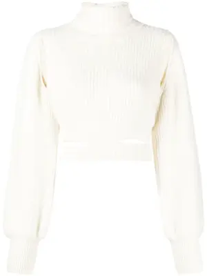 Укороченный джемпер с высоким воротником