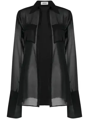 Прозрачная рубашка из ткани жоржет