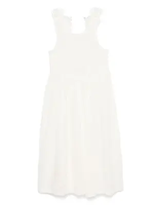 Платье миди с кружевом