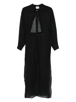 Льняное платье миди