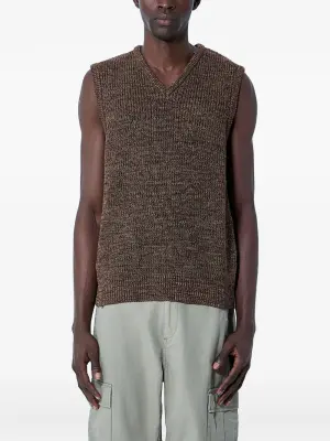 трикотажный жилет с V-образным вырезом