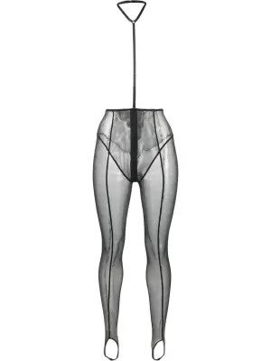 Прозрачные легинсы со штрипками