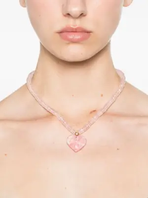 Колье Aurora из желтого золота с родохрозитом и кварцем