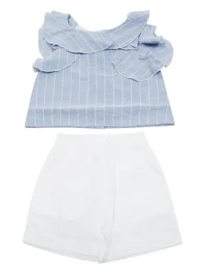 Комплект из топа и шортов с оборками