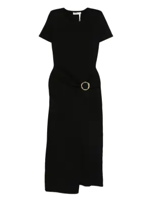 Платье с драпировкой и поясом