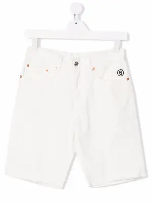 Джинсовые шорты с вышитым логотипом