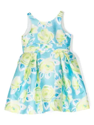 Платье с цветочным принтом и складками