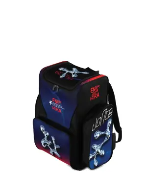 Рюкзак с принтом в виде жидких разводов и двойной молнией