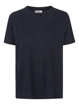 Льняная футболка с круглым вырезом