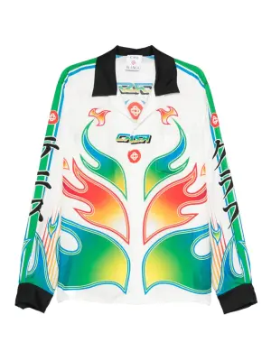 Рубашка с принтом "пламя"