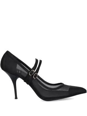 Туфли с заостренным носком и сетчатой вставкой