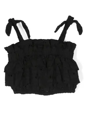 Укороченный топ с английской вышивкой