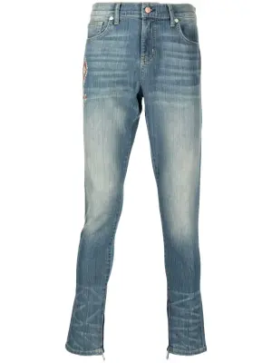 Джинсы скинни с вышивкой