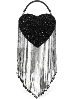 Сумка-тоут в форме сердца с бисером