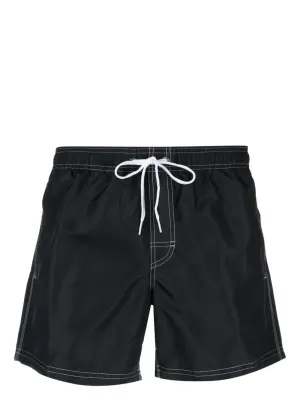 Плавки-шорты в полоску с нашивкой-логотипом