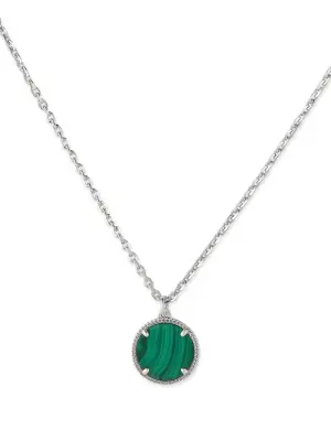 серебряное колье с малахитом