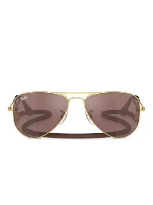 Солнцезащитные очки Aviator с эффектом металлик