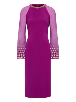 Платье миди Eurabia с сетчатыми рукавами