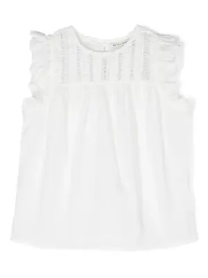 Ruffle-detail sleeveless blouse