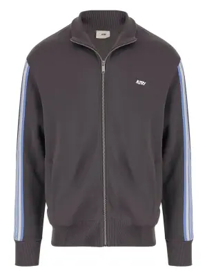 Свитер на молнии с отделкой в полоску