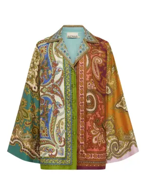 Шелковая блузка с графичным узором