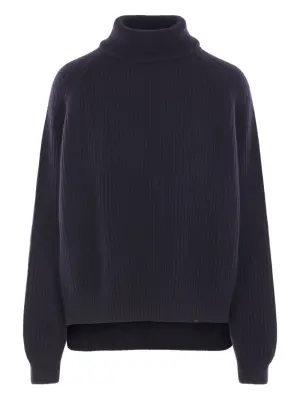 Свитер в рубчик с высоким воротником
