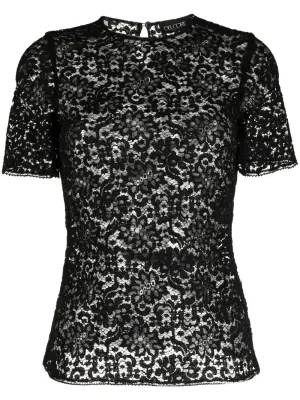 Футболка с короткими рукавами и кружевом
