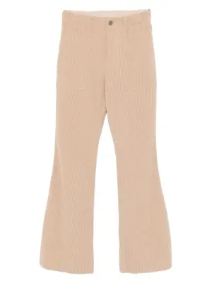 Расклешенные брюки в рубчик