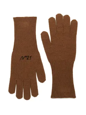 Перчатки в рубчик с логотипом