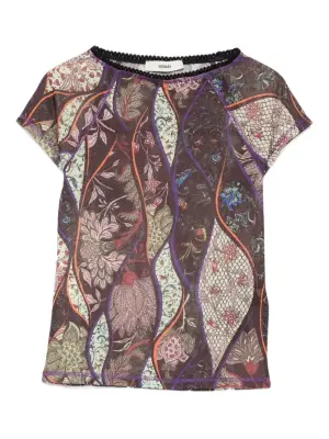 Сетчатый топ с цветочным узором