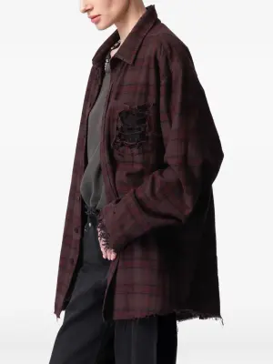 Рубашка в клетку с эффектом состаренности