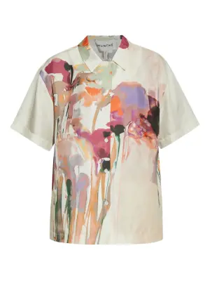 Рубашка с короткими рукавами и цветочным принтом
