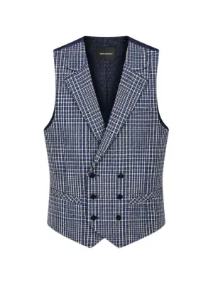 Двубортный жилет в клетку