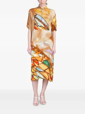 Платье миди с графичным принтом
