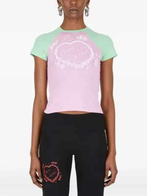 Топ с рукавами реглан и принтом