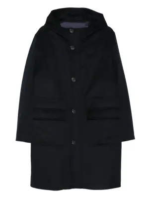 Шерстяное пальто с капюшоном