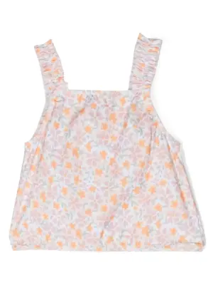 Топ без рукавов с цветочным принтом