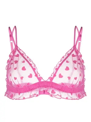 Полупрозрачный бюстгальтер-бралетт с принтом