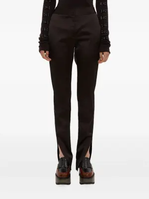 Атласные брюки с разрезами на подоле